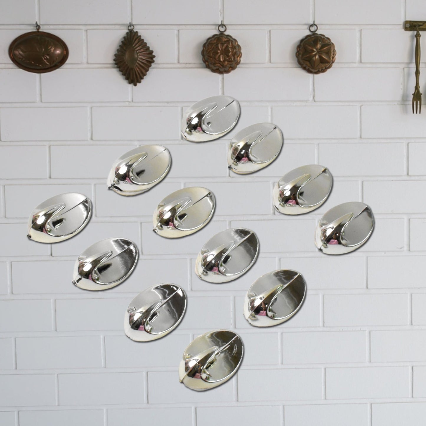 Plastic Multipurpose Wall hanging hook (12 Pcs Set / Mix Design)