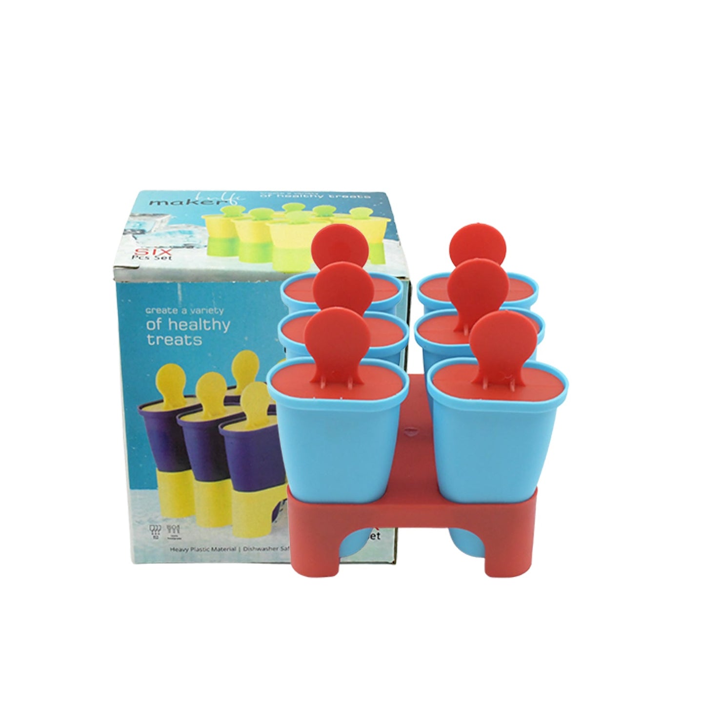 Ice Candy Maker 6 pcs Set Kulfi Maker Ice Candy Mould Clear sicle Mold Homemade Ice Maker Reusable Easy Candy Chocobar Kulfi Mould Tray with Sticks
