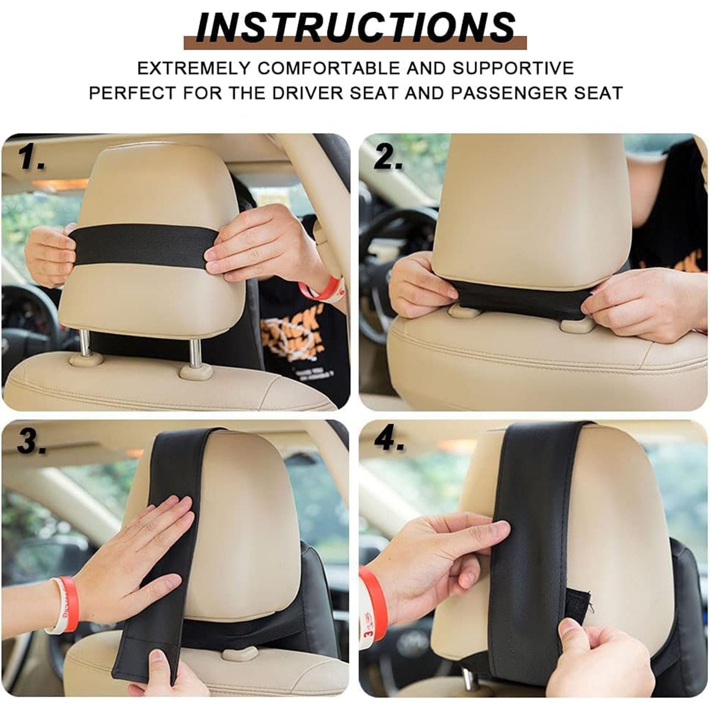 Car Neck Pillow Car Neck Headrest Pillow Memory Foam Car Accessories Cushion Car Seat Head Support Neck Protector Car Seat Neck Pillow, for Driving (1 Pc / Mix Color)