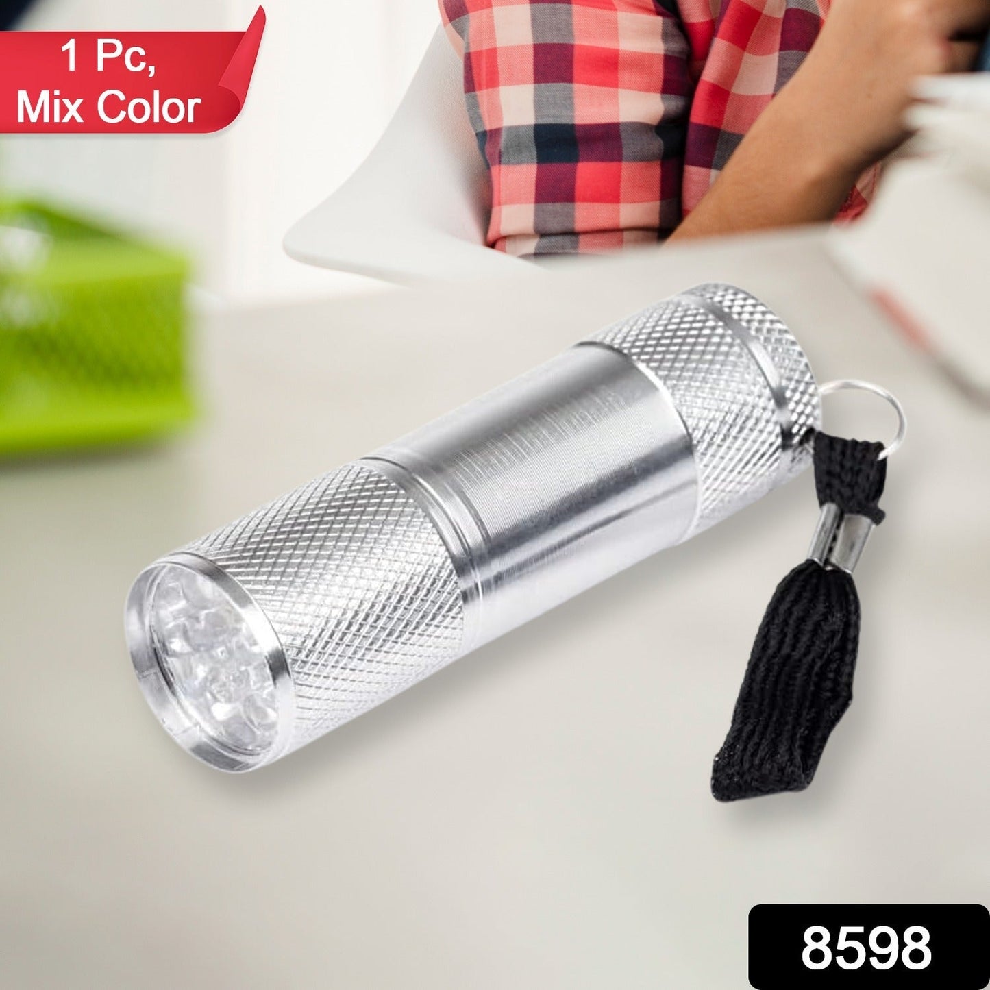Portable Mini Torch, Super-Bright Mini 3 LED Bulb Pocket Torches - Small Keyring Torch Flashlight for Camping, Hiking, DIY, Travelling, Outdoors and More 3 Battery operated (Battery not included / 1 pc / Mix Color )