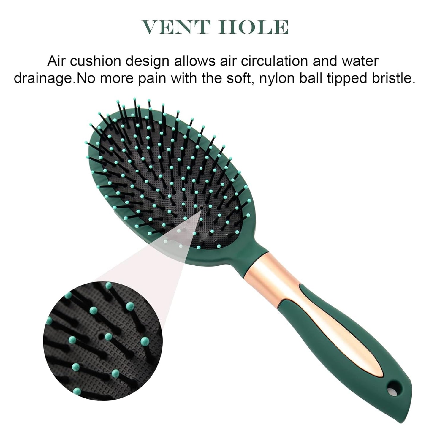 Massage Comb, Air Cushion Massage Hair Brush Ergonomic Matt Disappointment for Straight Curly Hair Cushion Curly Hair Comb for All Hair Types, Home Salon DIY Hairdressing Tool (1 Pc)