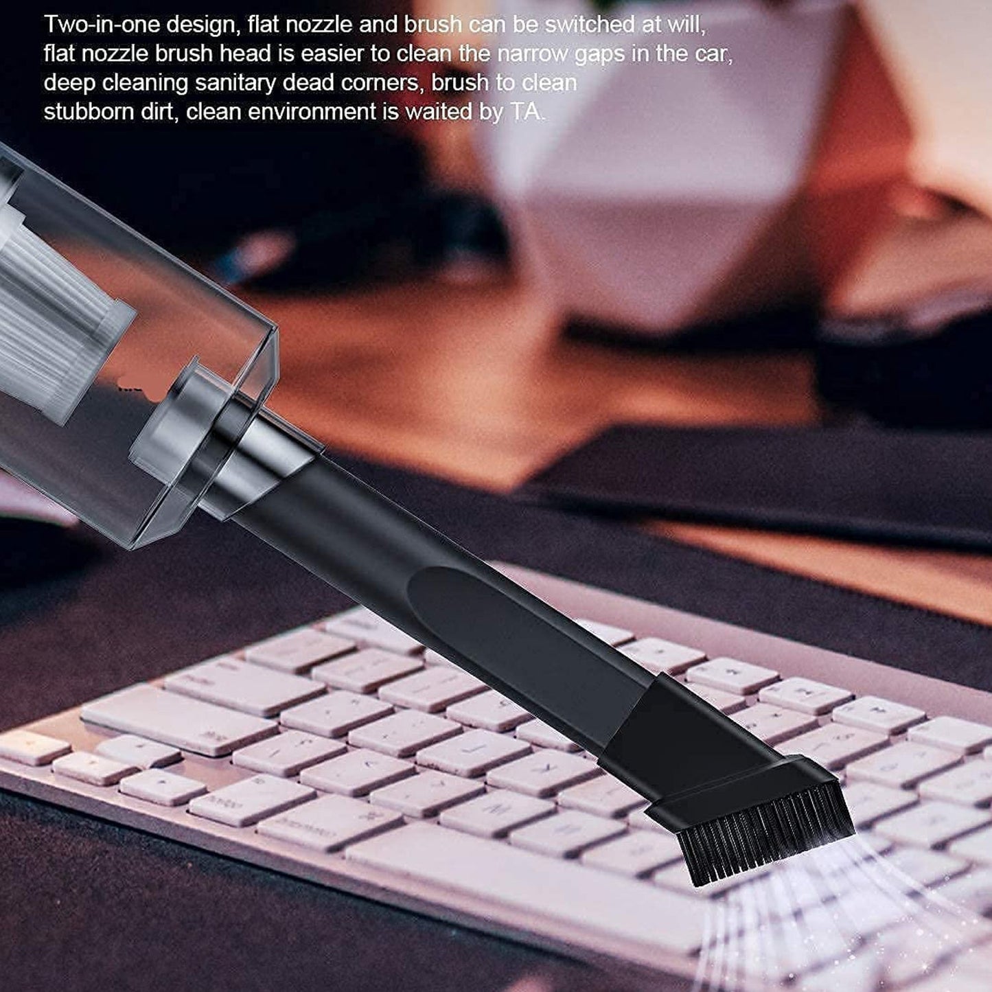 2-in-1 Wireless Car & Home Vacuum – 120W High-Power, USB Rechargeable, Portable & Handheld.