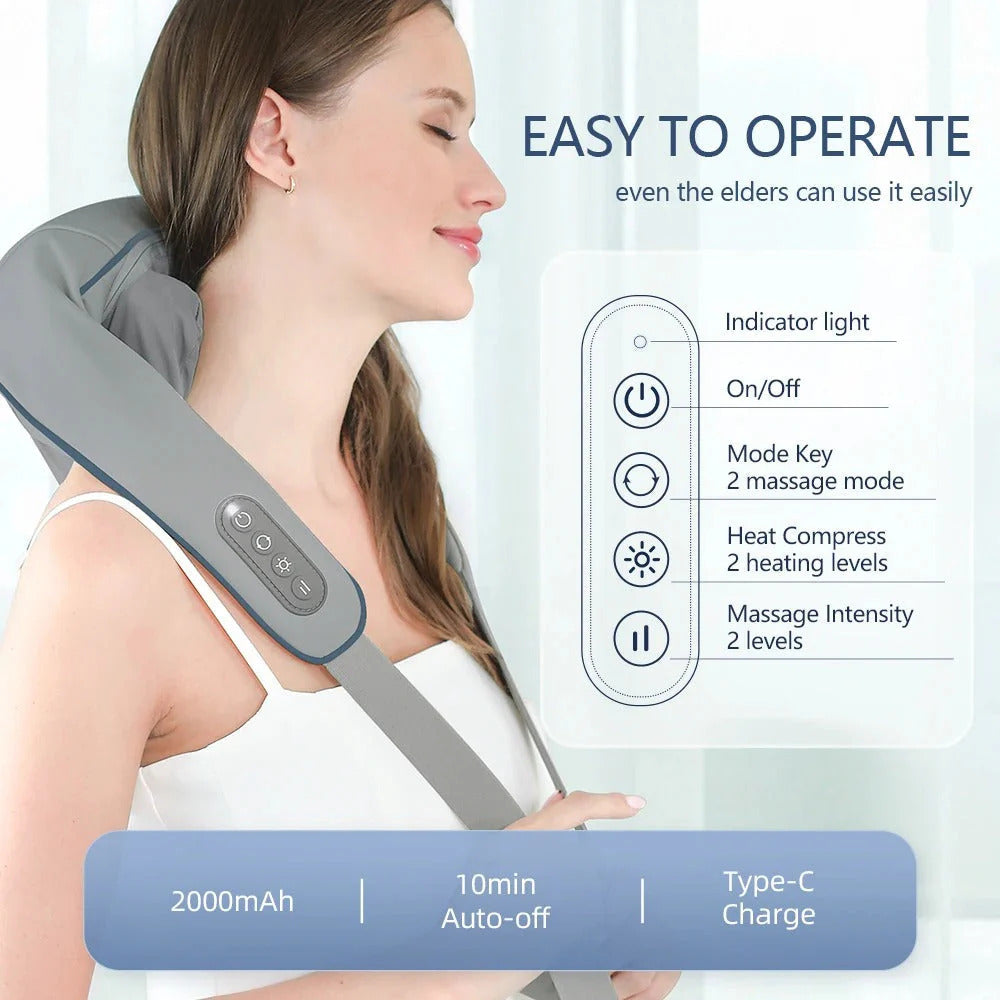 Neck  Shoulder Massagers With Heat Electric Rechargeable (1 Pc)