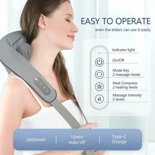 Neck  Shoulder Massagers With Heat Electric Rechargeable (1 Pc)